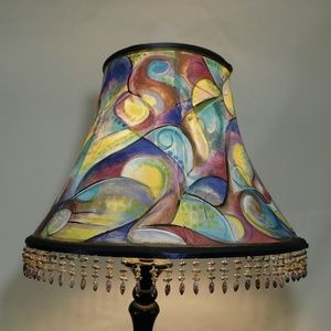 Abstract Original One of a Kind Hand Painted Lamp Shade - Created by Konnie K